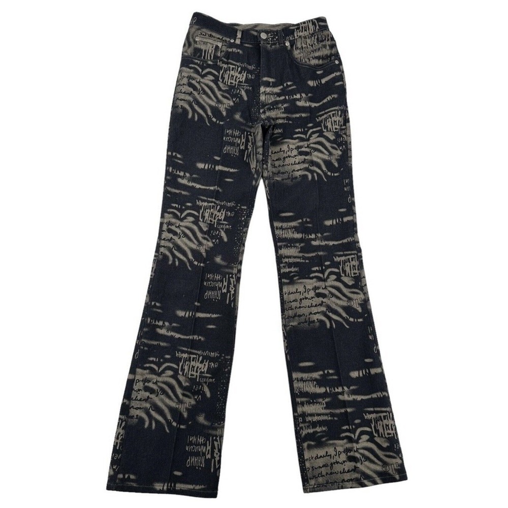 Taylor Brooke  Jeans  Flare Leg All Over Print Denim Unique Design Women Size 28